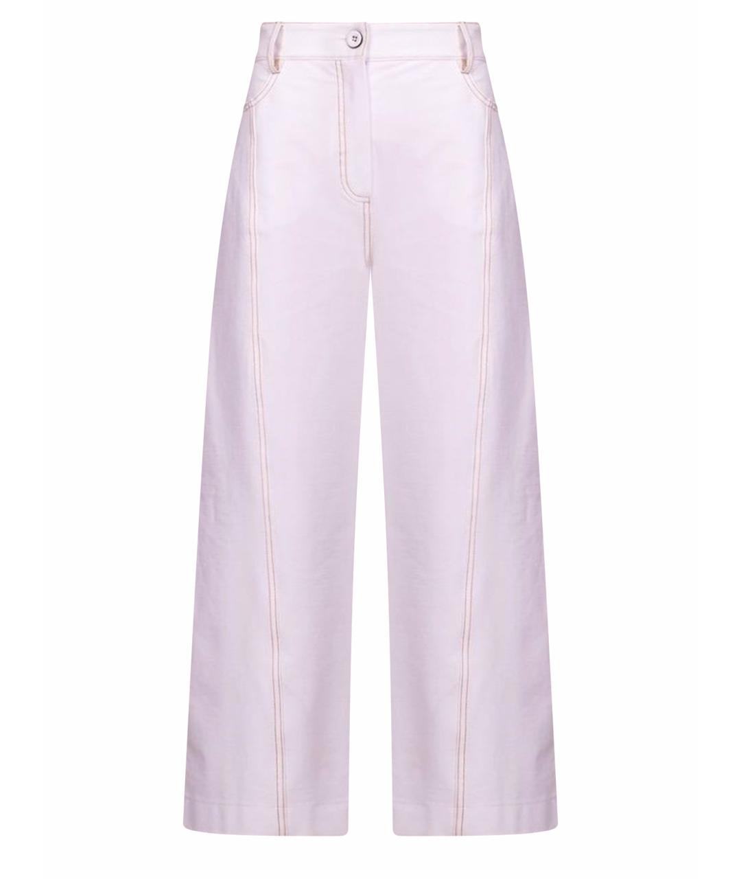 MAX MARA Белые хлопковые брюки широкие, фото 1