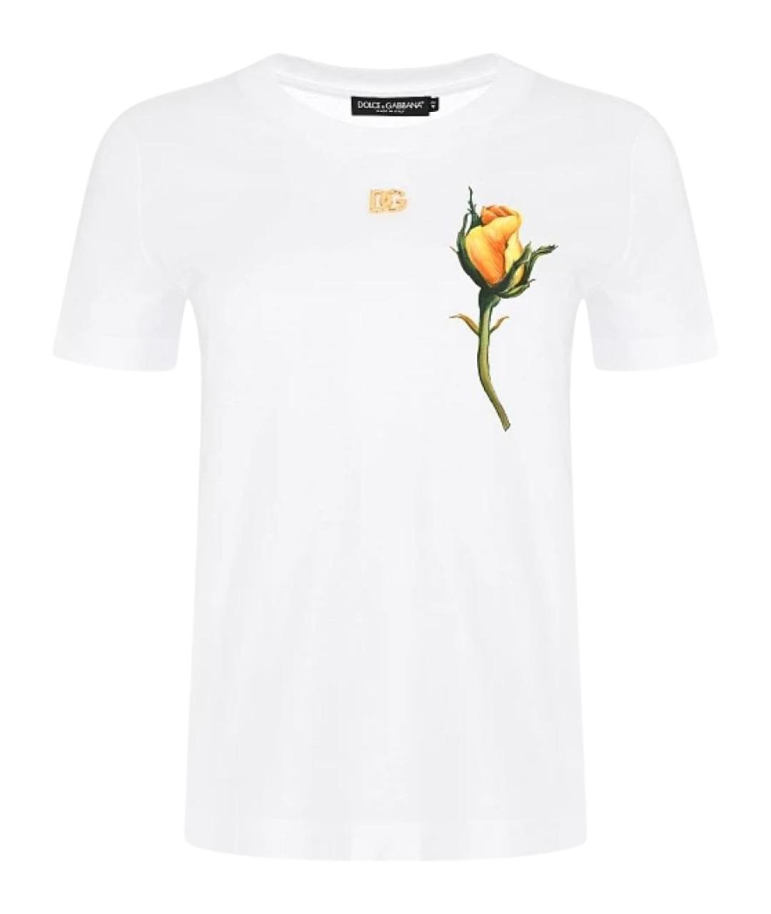 DOLCE&GABBANA Белая хлопковая футболка, фото 1