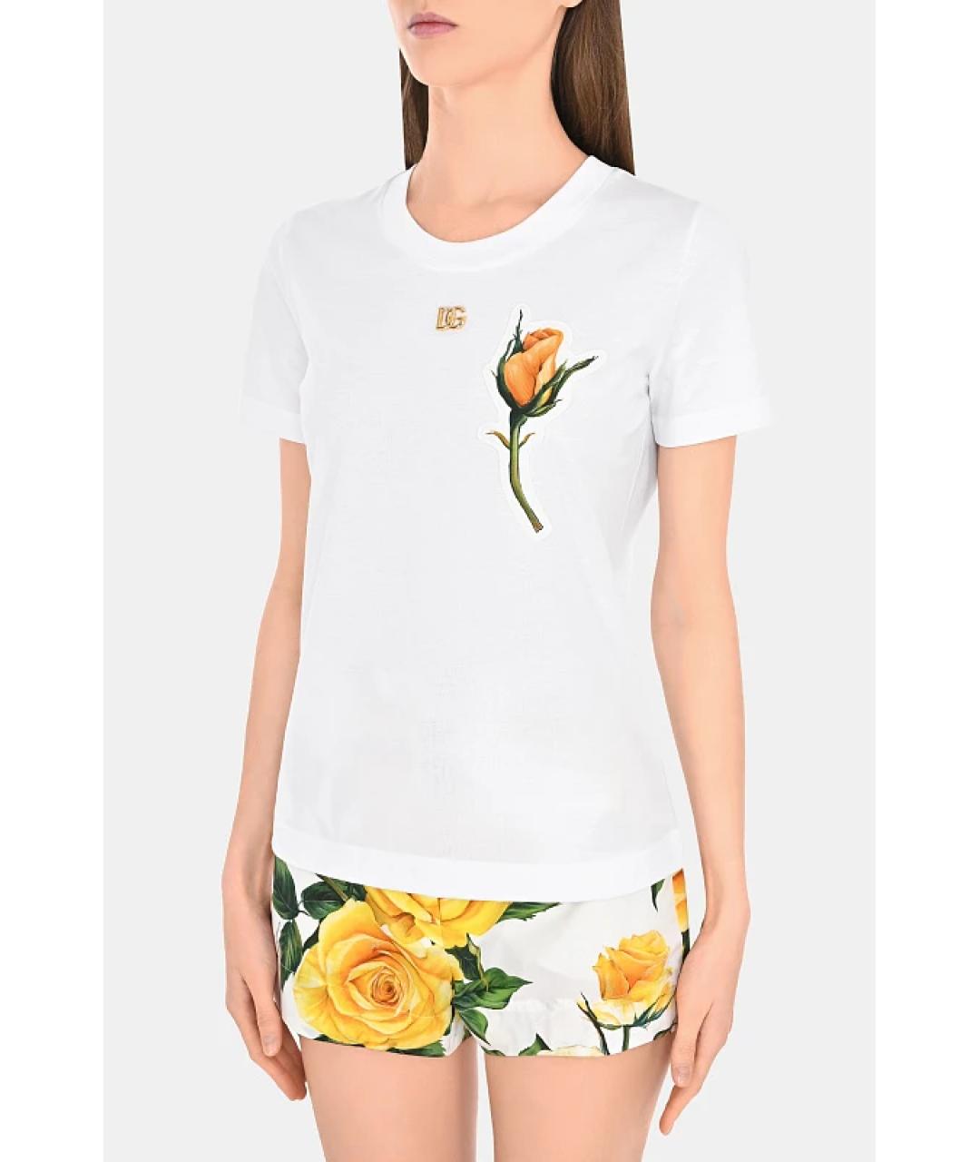 DOLCE&GABBANA Белая хлопковая футболка, фото 2