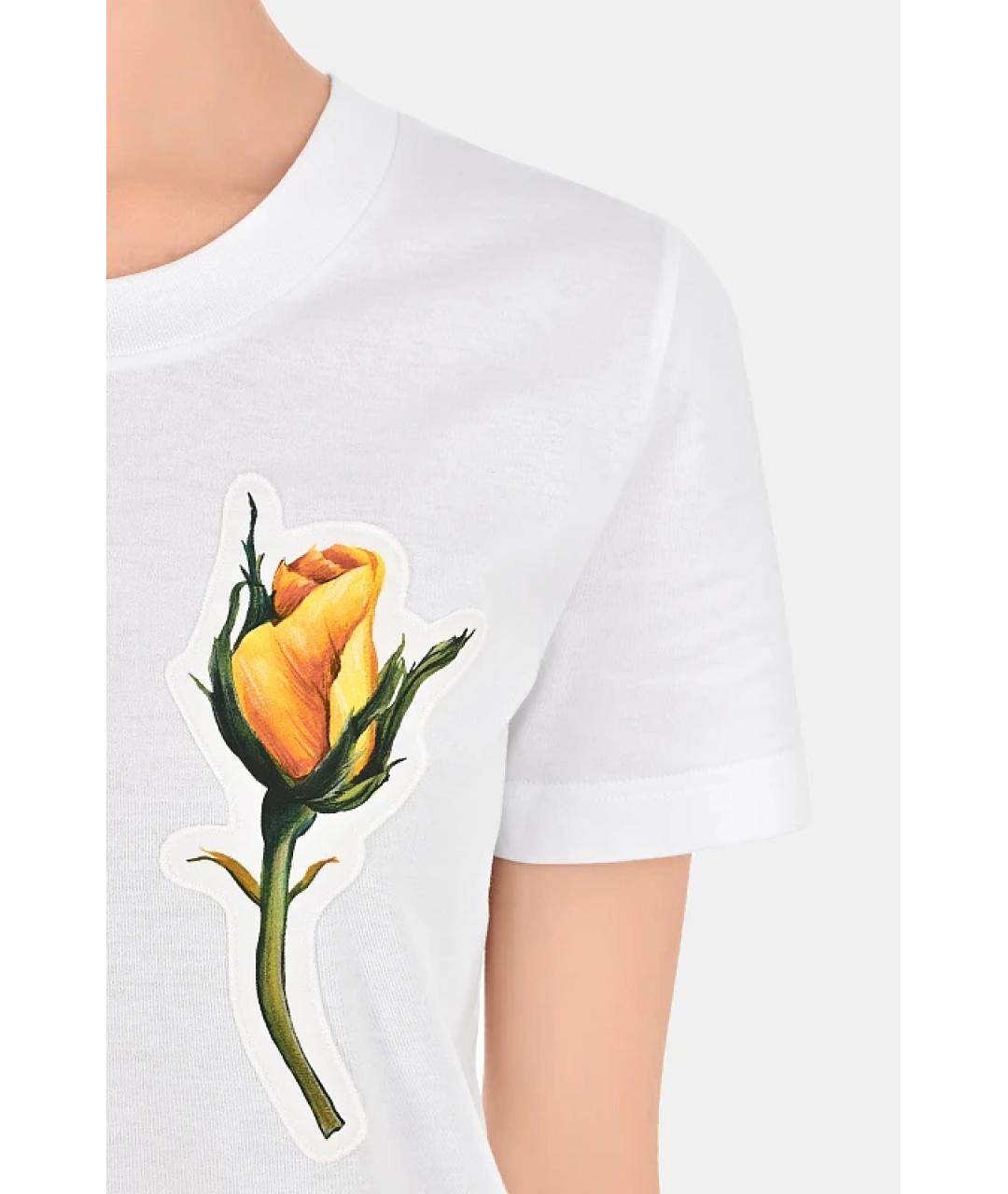 DOLCE&GABBANA Белая хлопковая футболка, фото 4