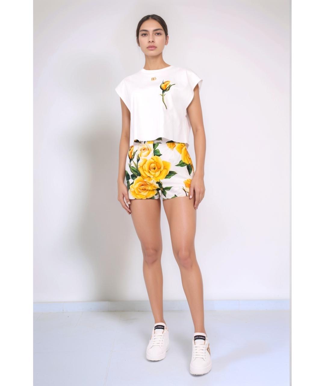 DOLCE&GABBANA Желтые хлопковые шорты, фото 4