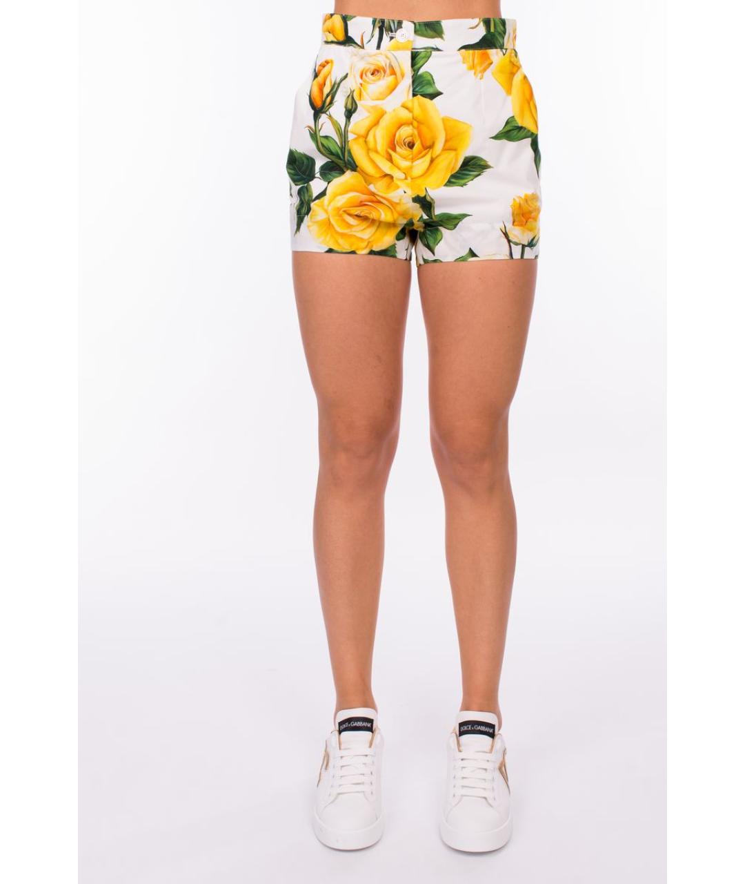 DOLCE&GABBANA Желтые хлопковые шорты, фото 2