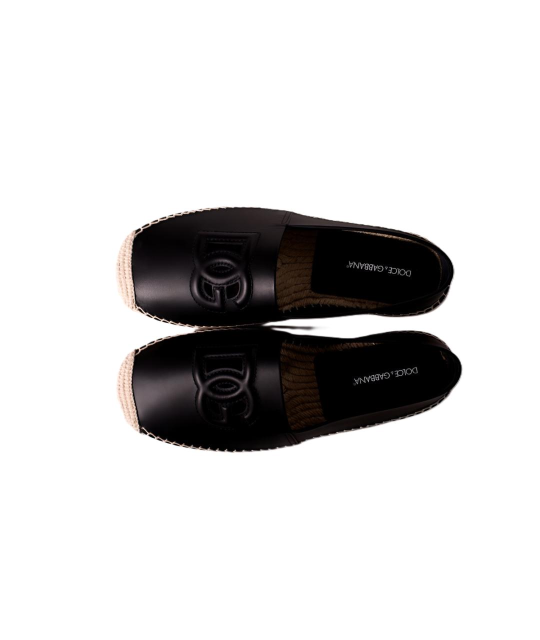 DOLCE&GABBANA Черные кожаные эспадрильи, фото 4