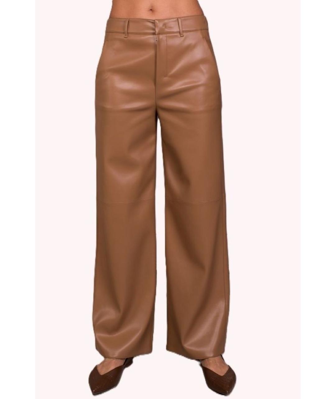 MAX MARA Бежевые полиэстеровые прямые брюки, фото 4