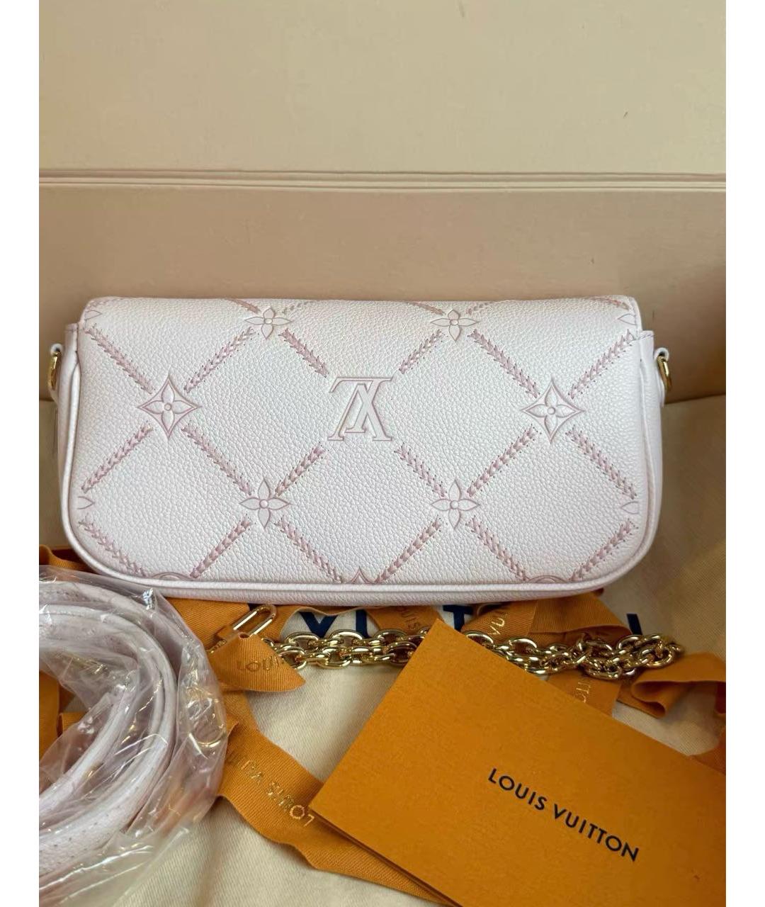 LOUIS VUITTON Розовая кожаная сумка через плечо, фото 3
