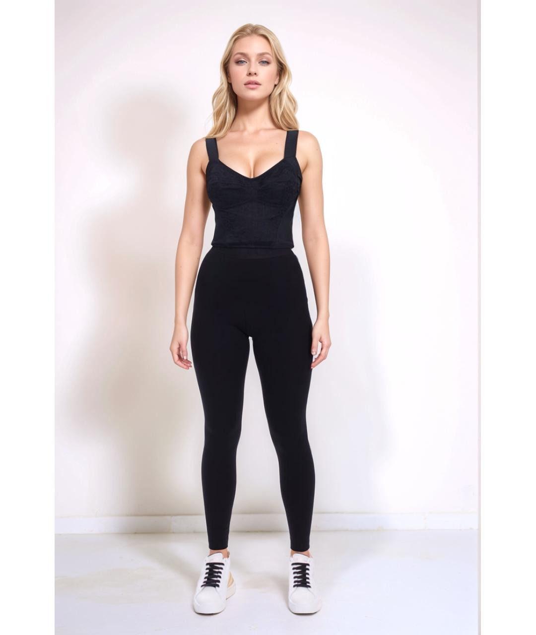 DOLCE&GABBANA Черные вискозные леггинсы и велосипедки, фото 4