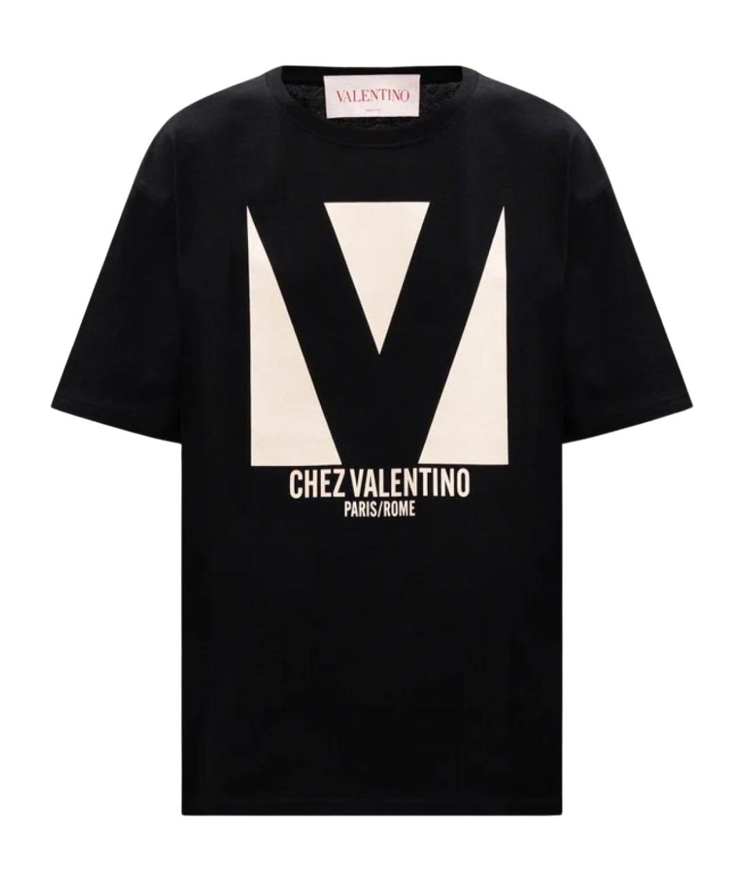VALENTINO Черная хлопковая футболка, фото 1