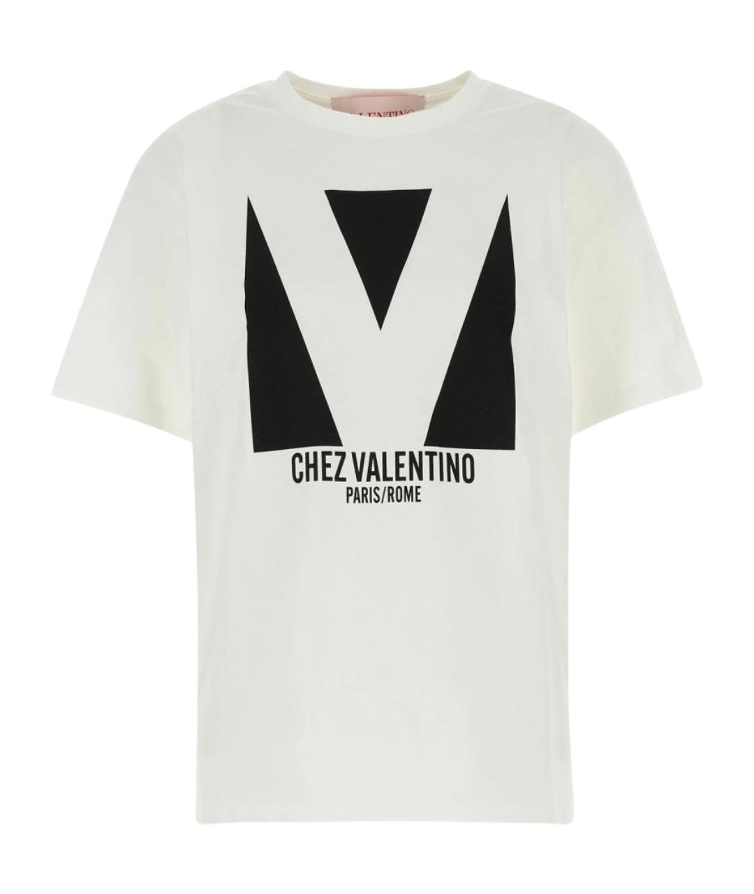 VALENTINO Белая хлопковая футболка, фото 1