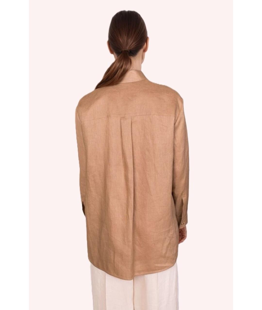 MAX MARA Бежевая льняная рубашка, фото 2