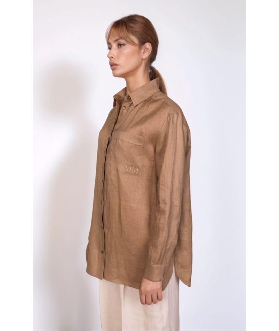 MAX MARA Бежевая льняная рубашка, фото 3