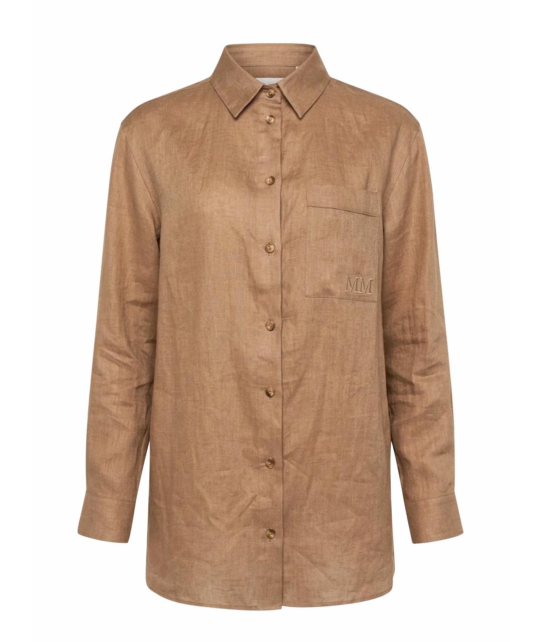 MAX MARA Бежевая льняная рубашка, фото 1