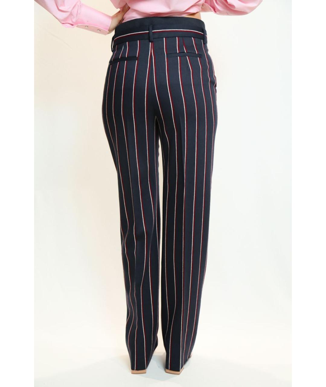 MAX MARA Синие шерстяные прямые брюки, фото 3