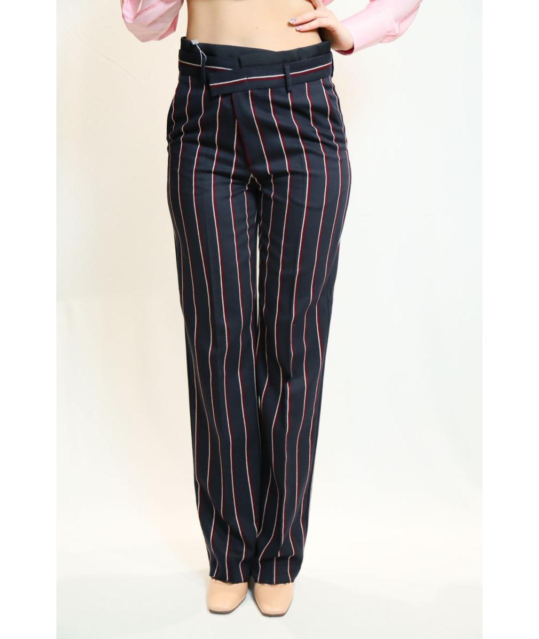 MAX MARA Синие шерстяные прямые брюки, фото 4