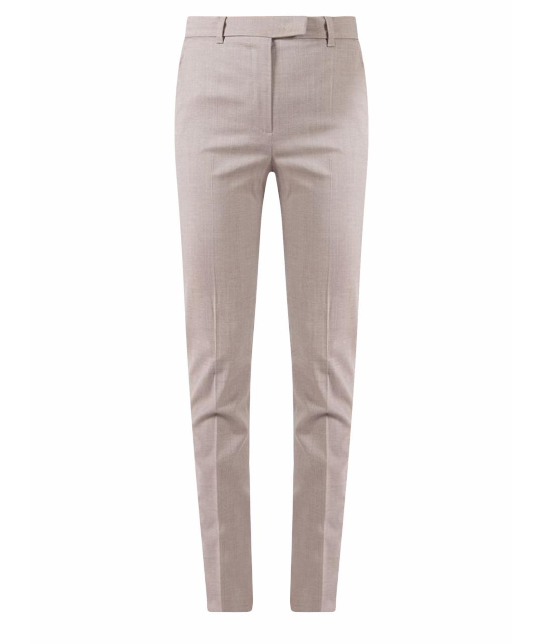 MAX MARA Бежевые шерстяные брюки узкие, фото 1