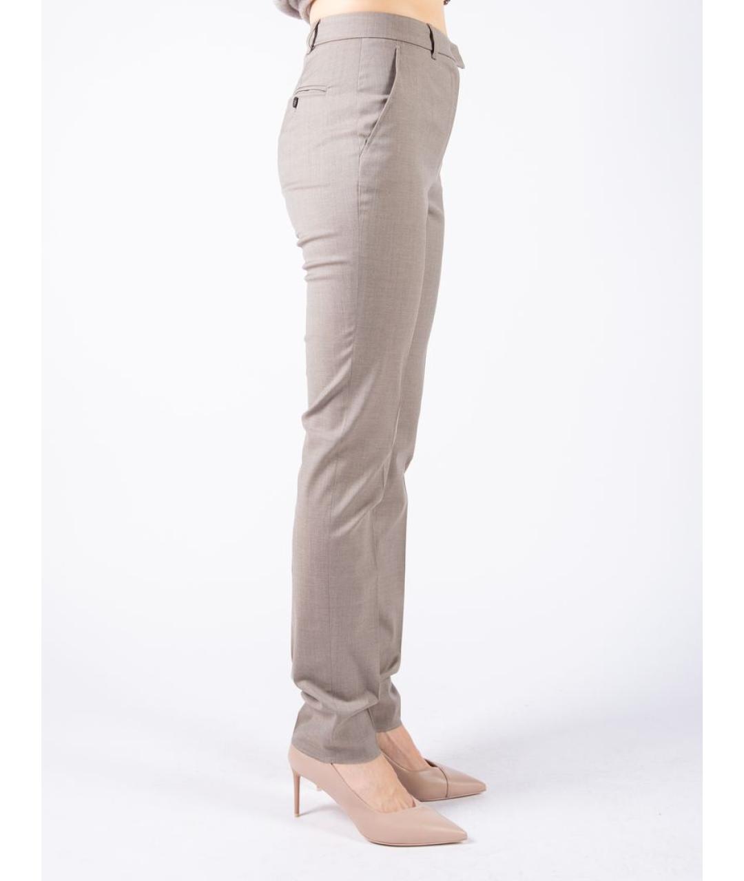 MAX MARA Бежевые шерстяные брюки узкие, фото 2