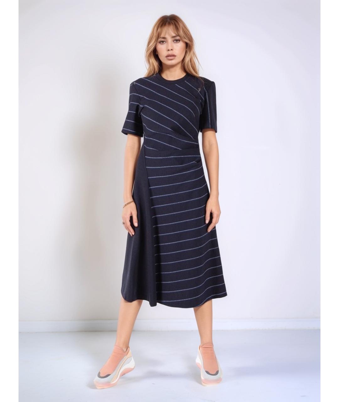 MAX MARA Синее шерстяное повседневное платье, фото 4