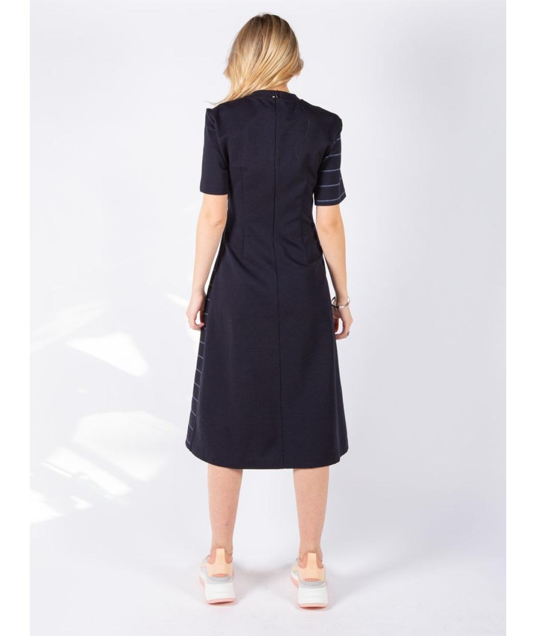 MAX MARA Синее шерстяное повседневное платье, фото 2