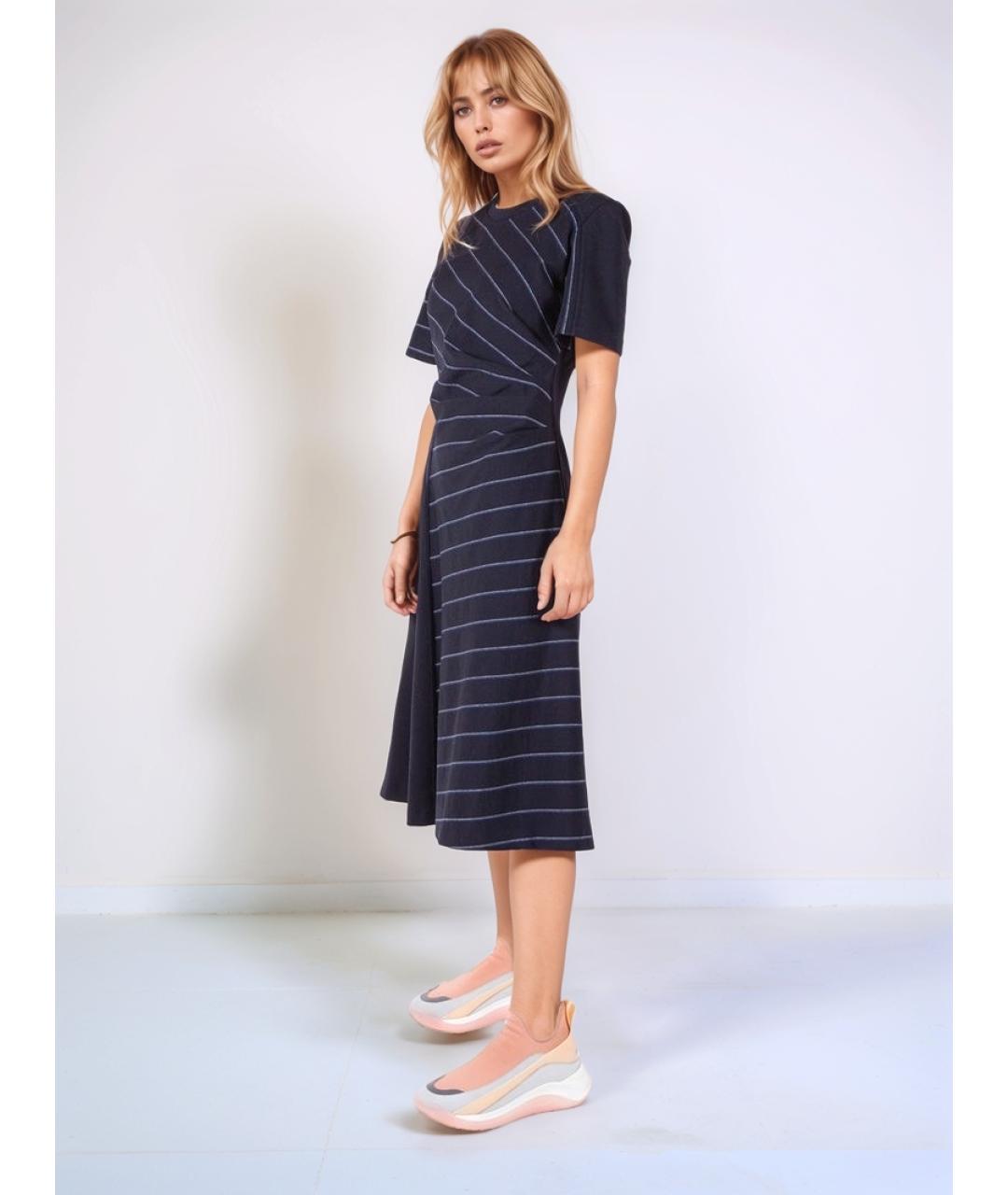 MAX MARA Синее шерстяное повседневное платье, фото 3