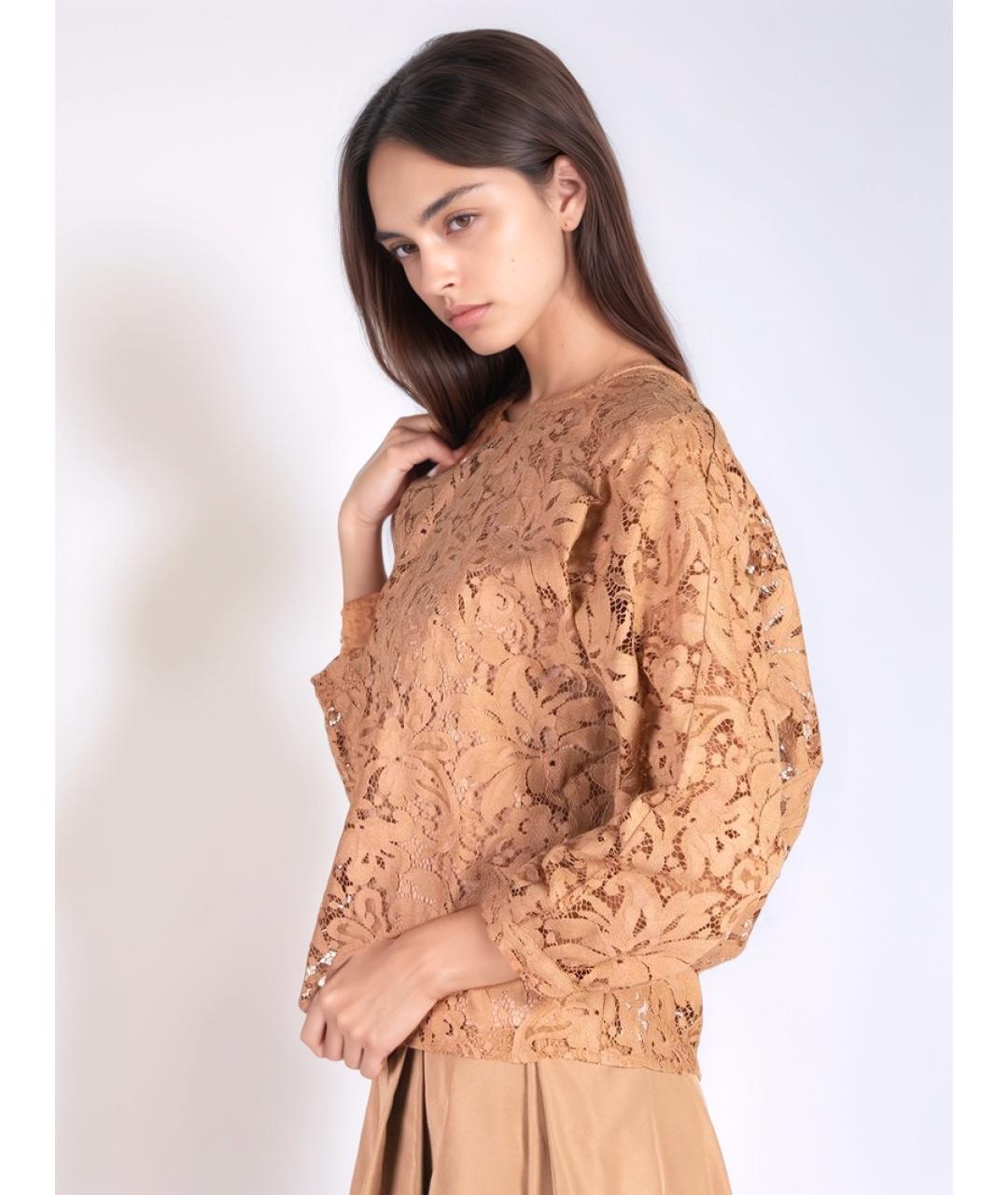 MAX MARA Бежевая хлопковая блузы, фото 3