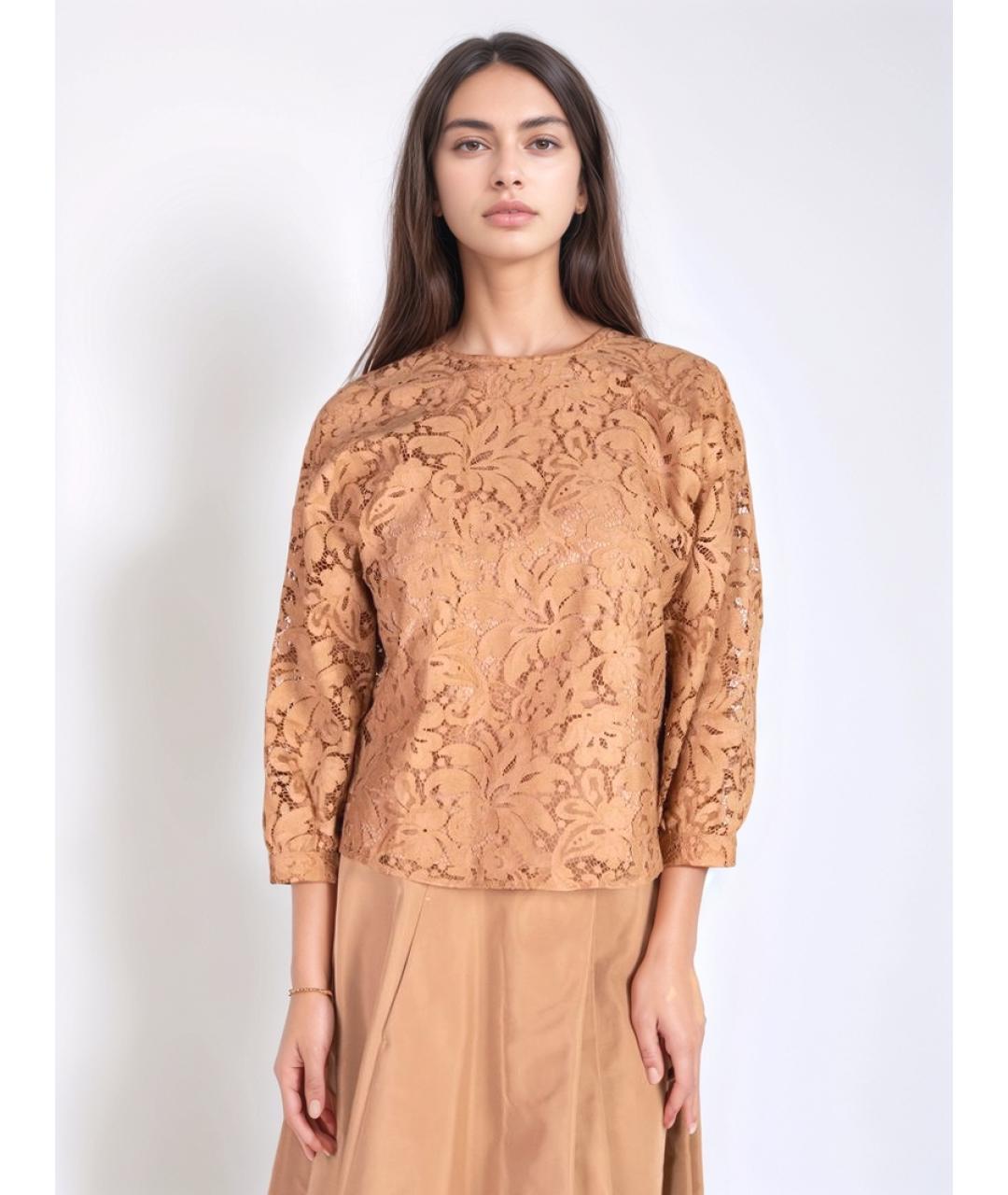MAX MARA Бежевая хлопковая блузы, фото 4