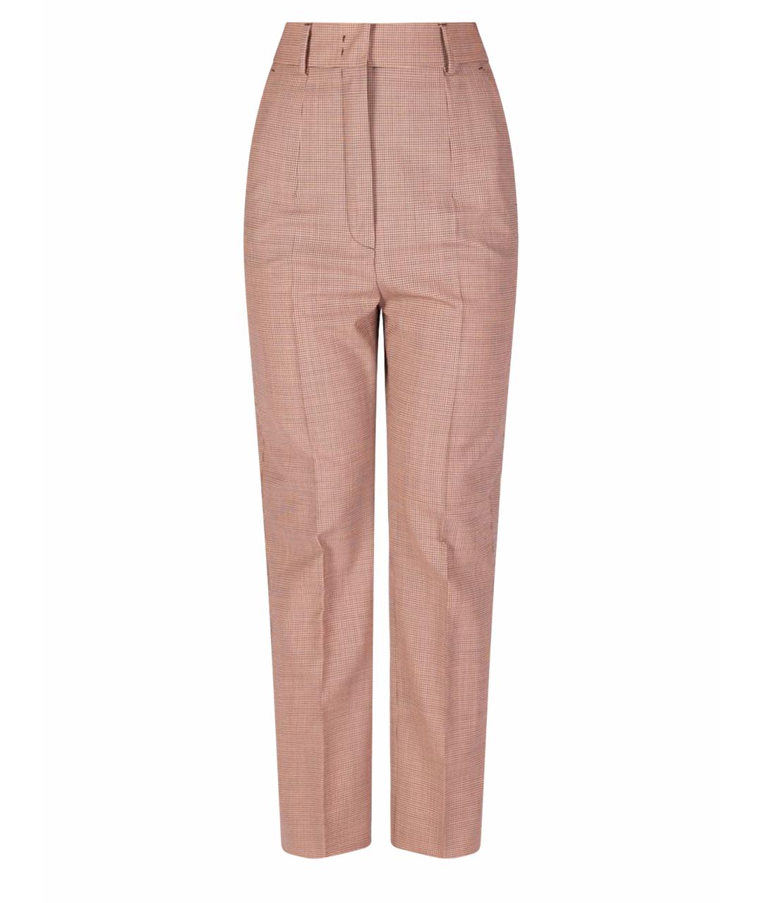 MAX MARA Розовые шерстяные прямые брюки, фото 1