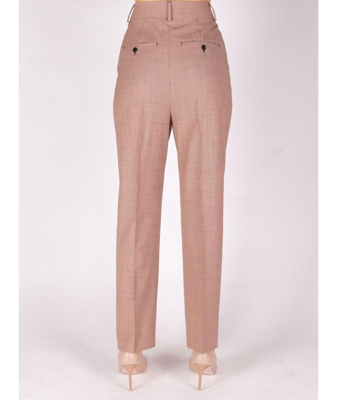 MAX MARA Розовые шерстяные прямые брюки, фото 3