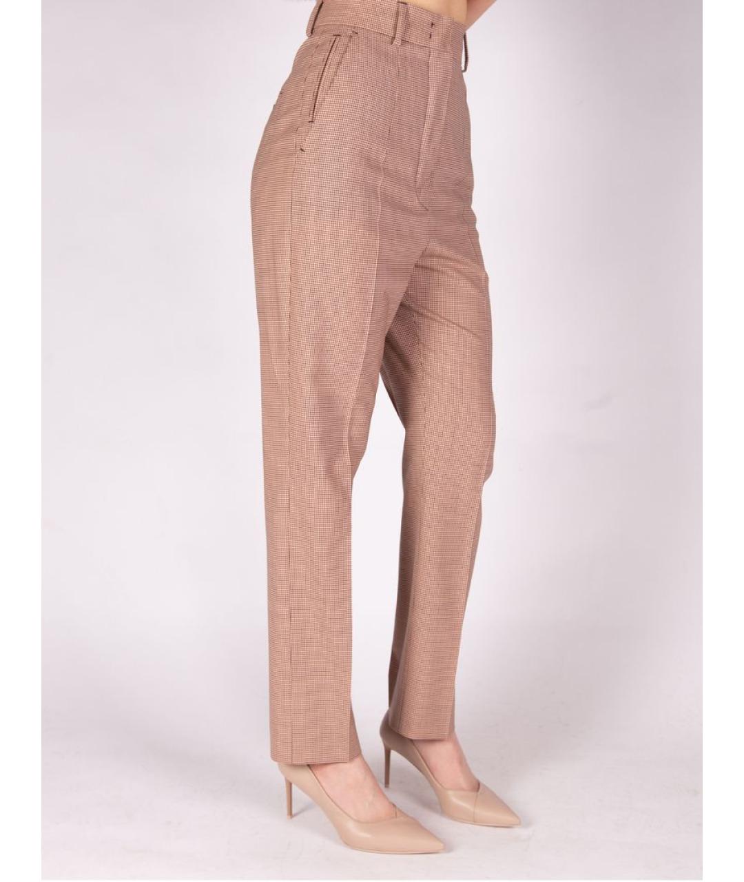 MAX MARA Розовые шерстяные прямые брюки, фото 2