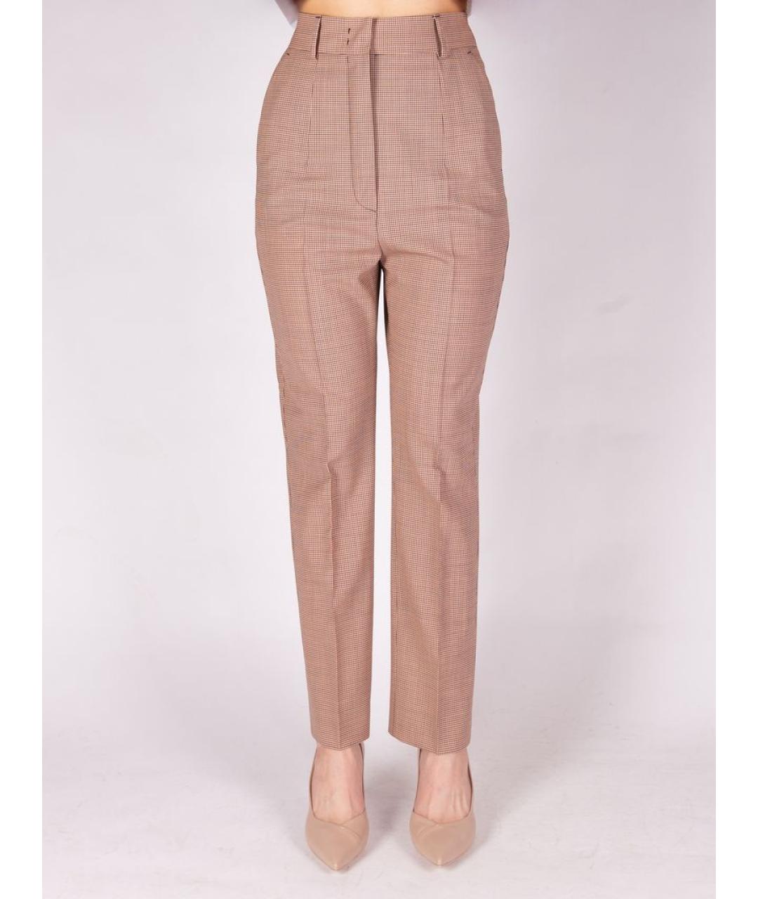 MAX MARA Розовые шерстяные прямые брюки, фото 4