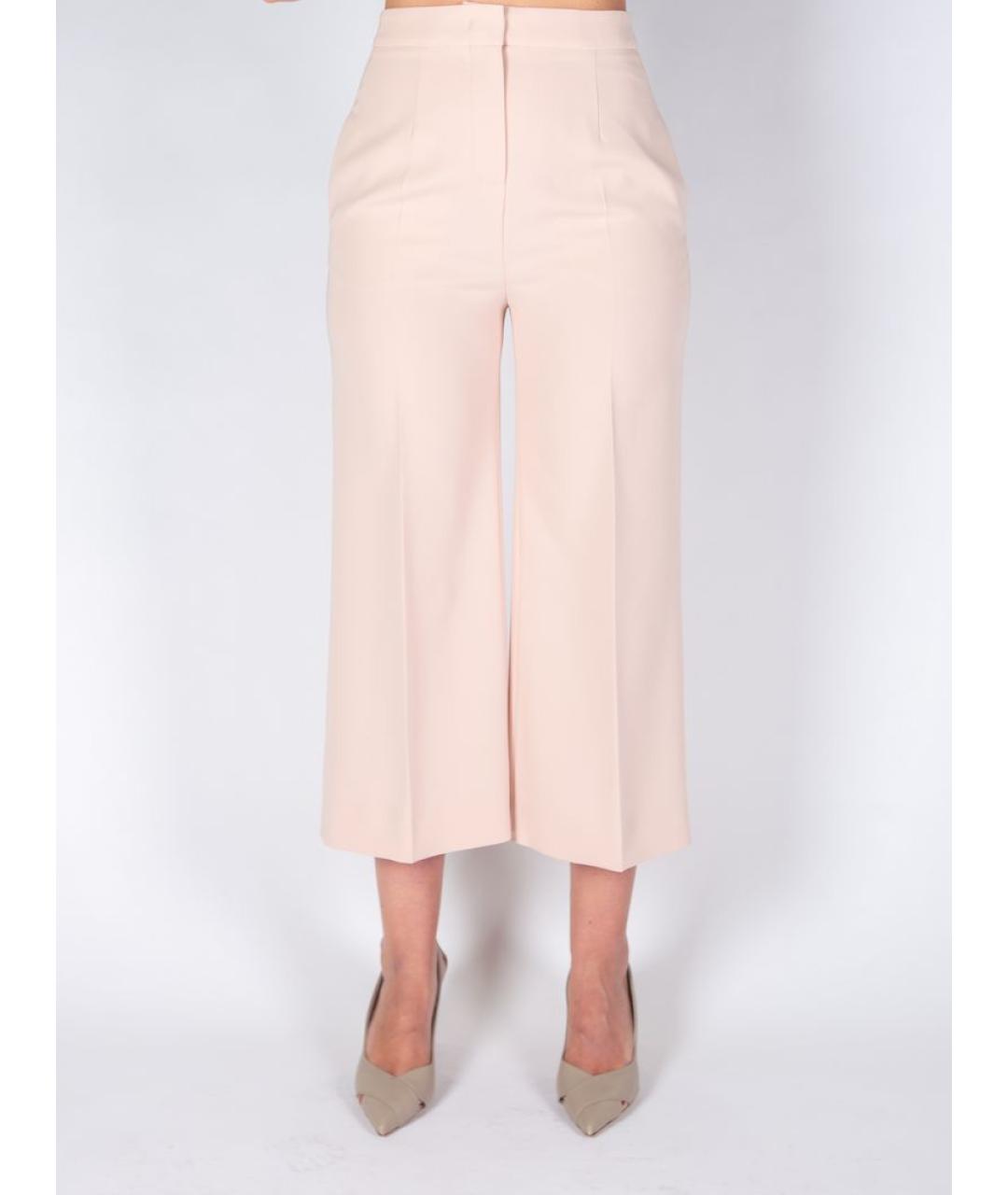 MAX MARA Розовые ацетатные прямые брюки, фото 4