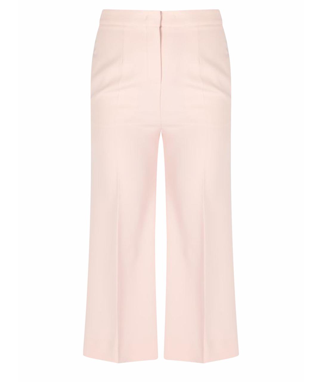 MAX MARA Розовые ацетатные прямые брюки, фото 1