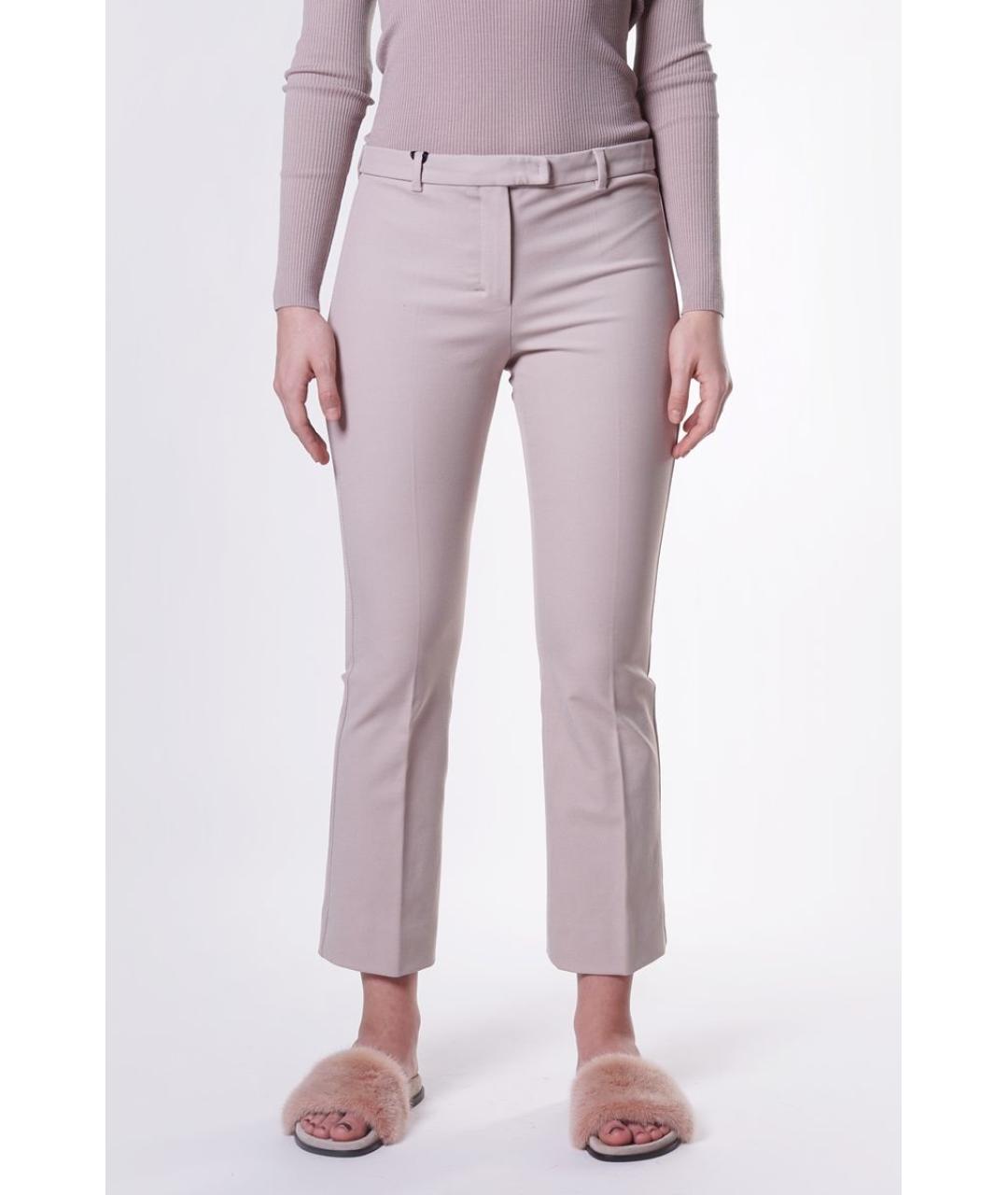 MAX MARA Бежевые хлопковые прямые брюки, фото 4