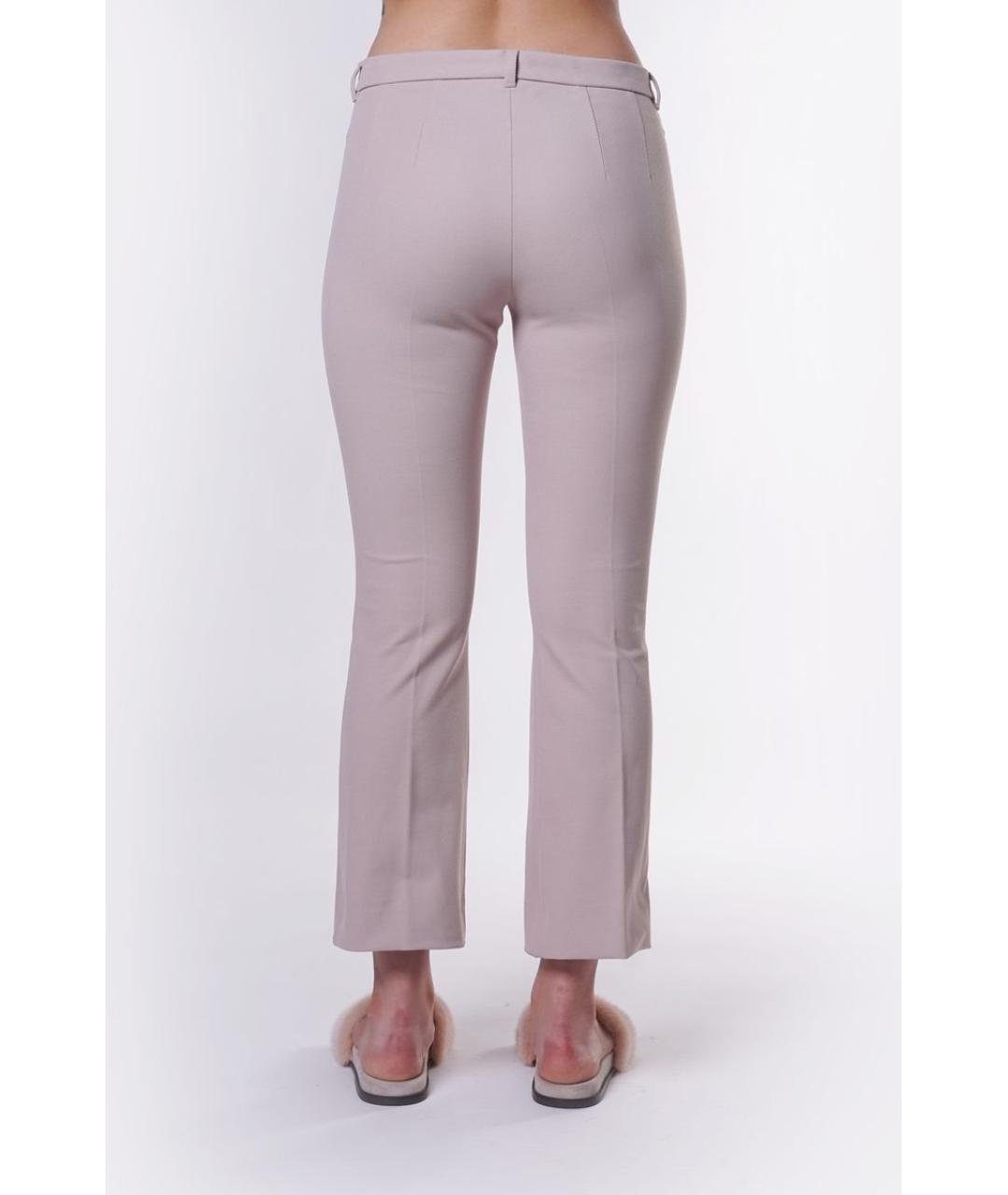 MAX MARA Бежевые хлопковые прямые брюки, фото 3