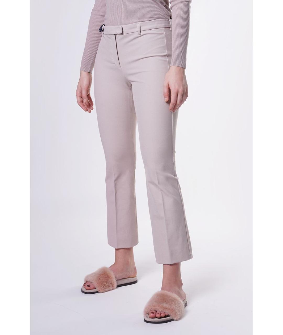 MAX MARA Бежевые хлопковые прямые брюки, фото 2