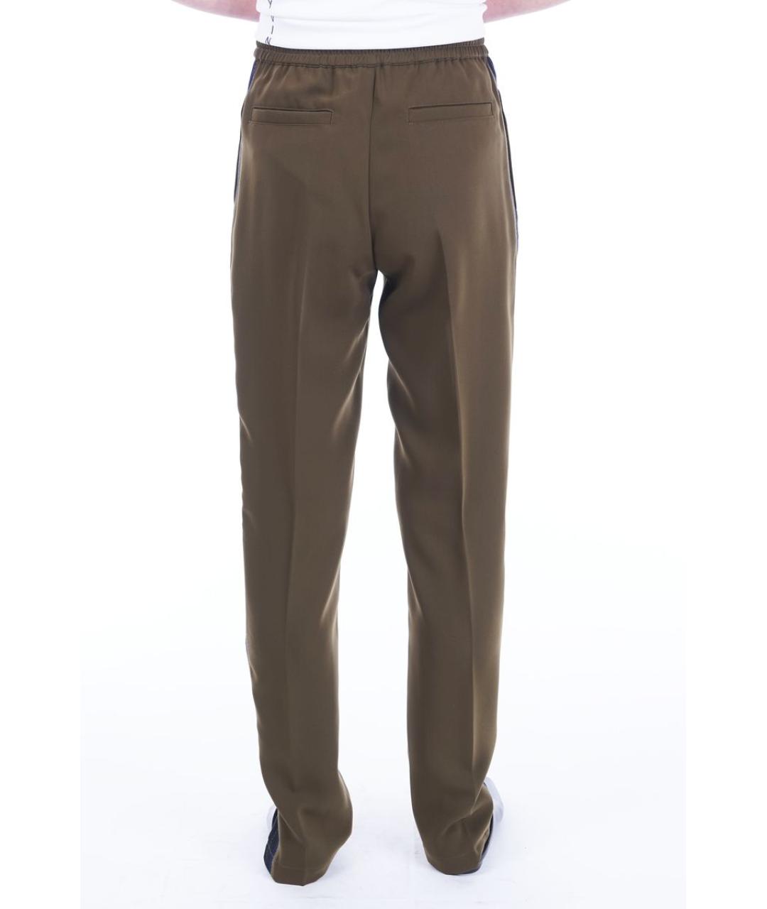 MAX MARA Хаки полиэстеровые прямые брюки, фото 2
