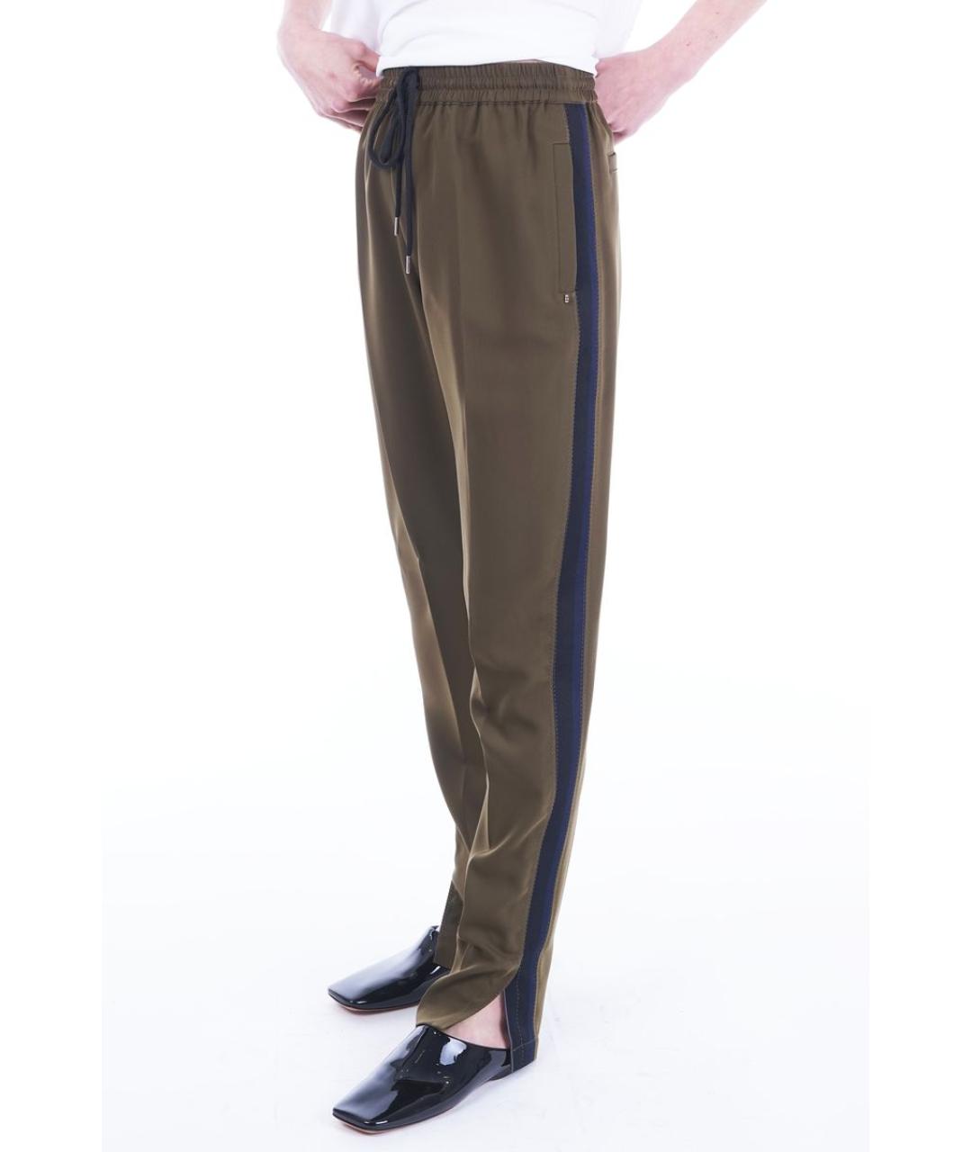 MAX MARA Хаки полиэстеровые прямые брюки, фото 3