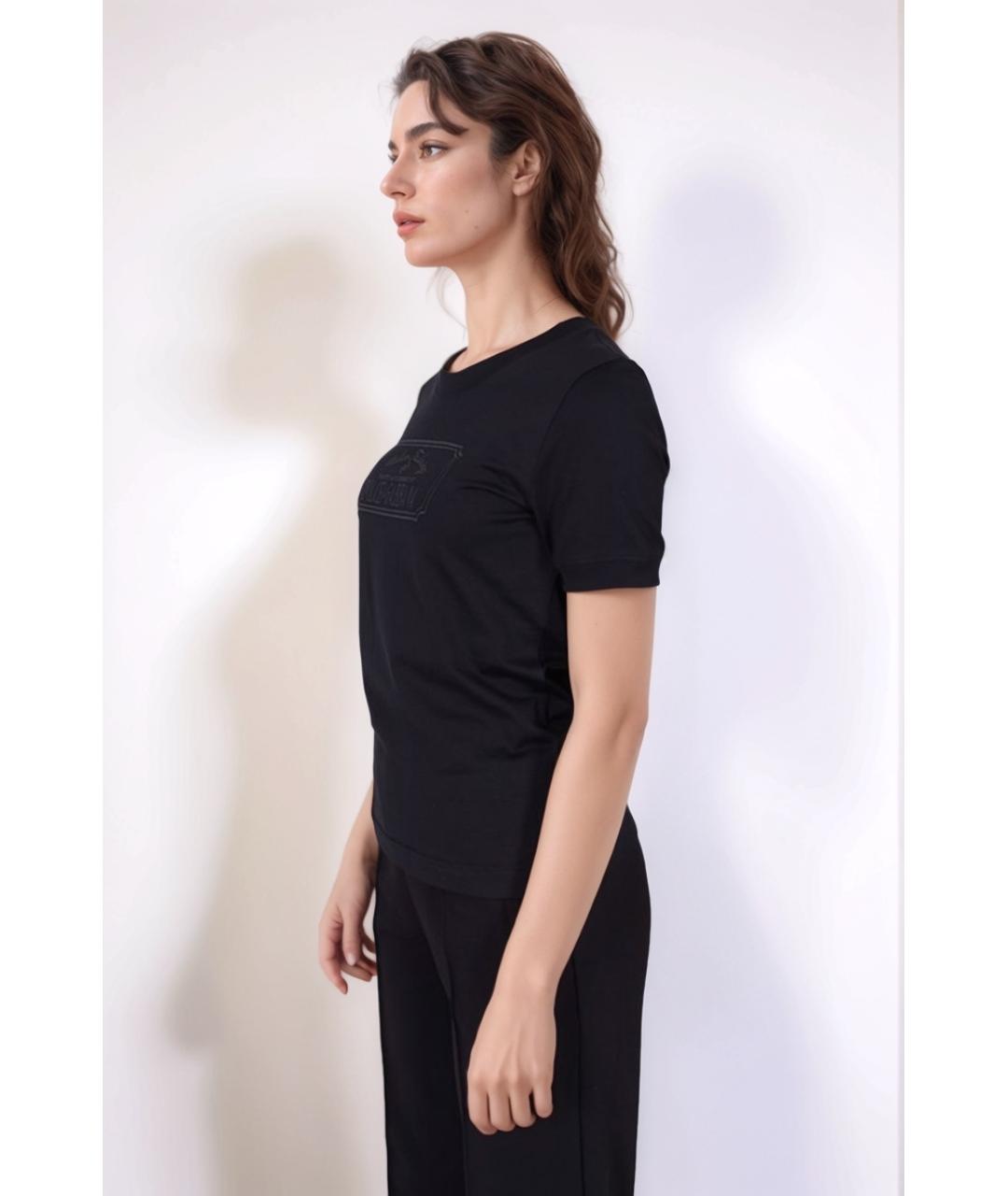 DOLCE&GABBANA Черная хлопковая футболка, фото 4