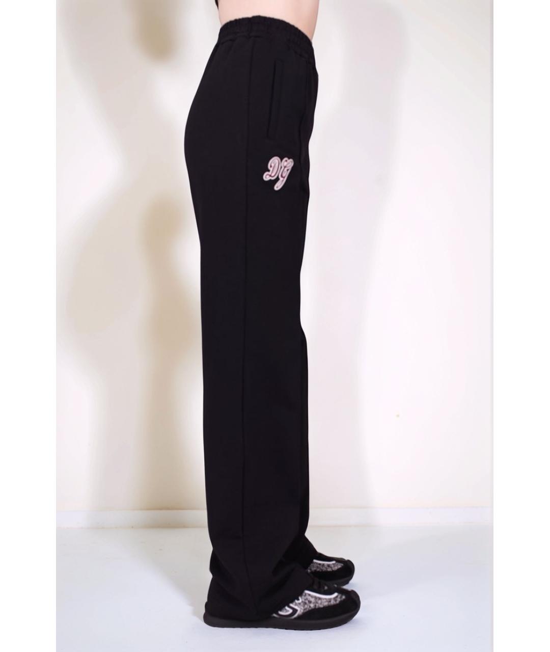 DOLCE&GABBANA Черные хлопковые прямые брюки, фото 4