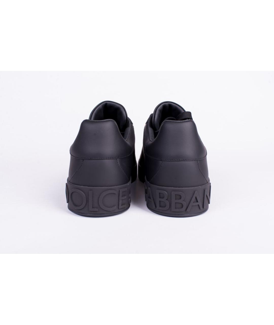 DOLCE&GABBANA Черные кожаные низкие кроссовки / кеды, фото 4
