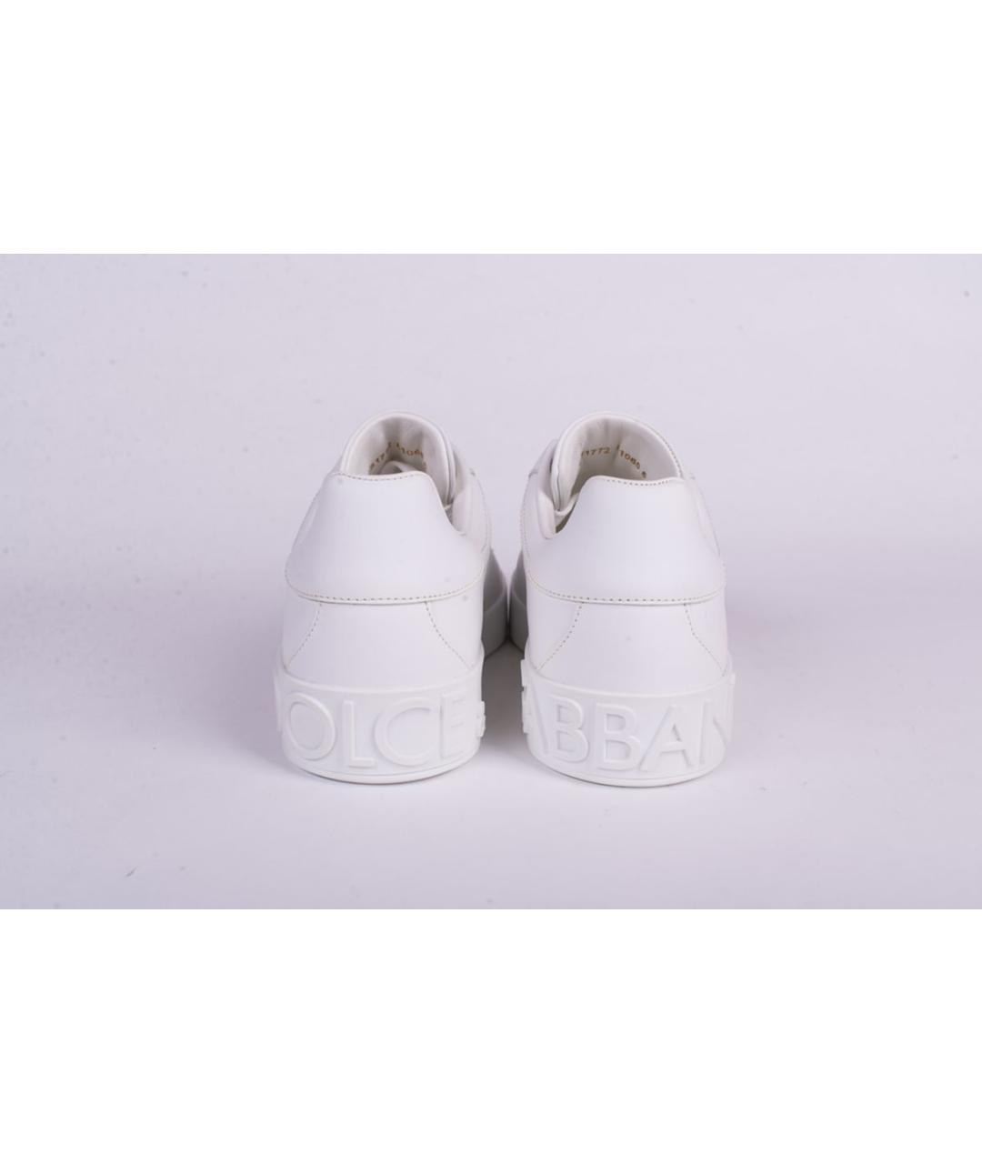 DOLCE&GABBANA Белые кожаные низкие кроссовки / кеды, фото 3