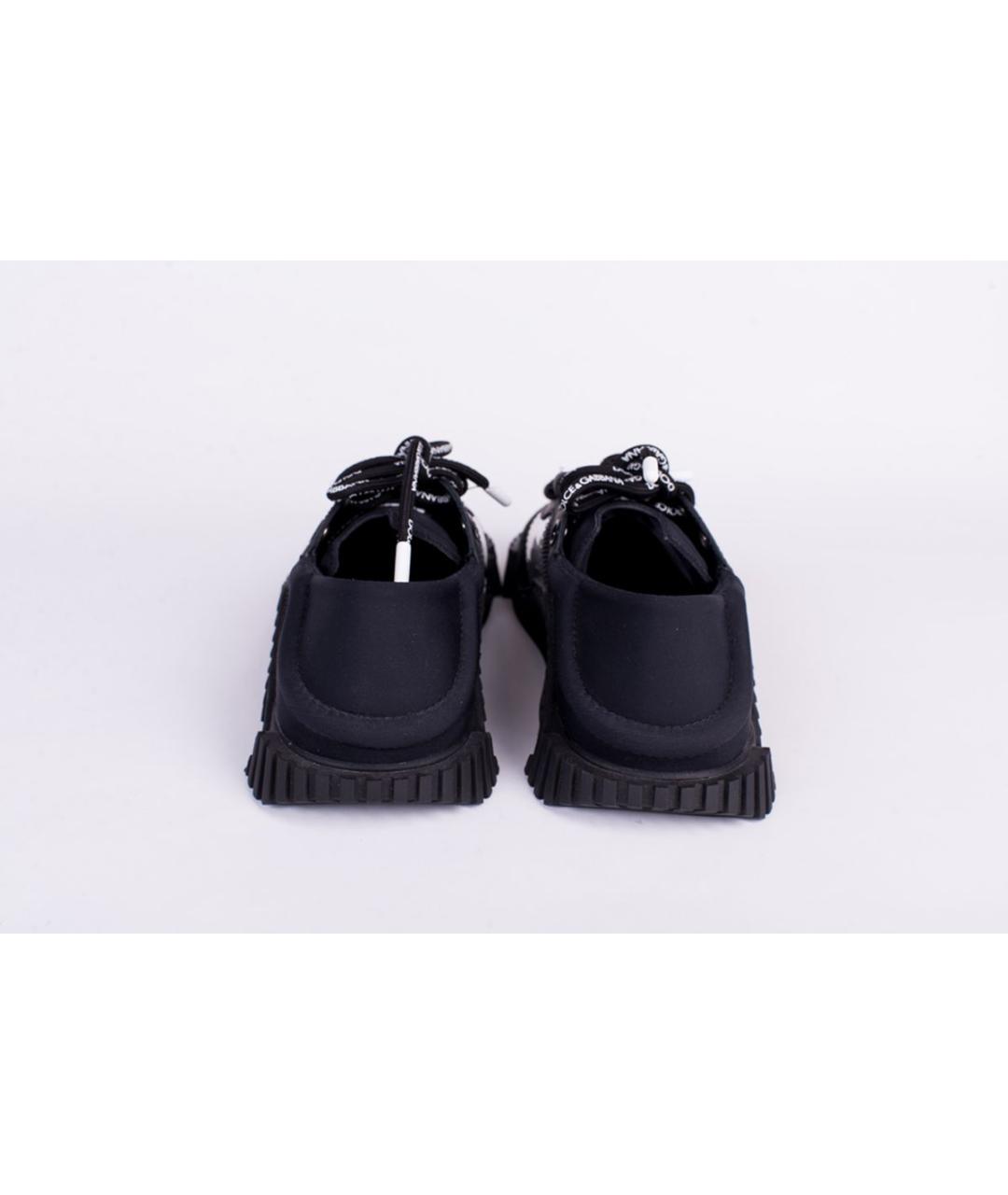 DOLCE&GABBANA Черные текстильные низкие кроссовки / кеды, фото 4