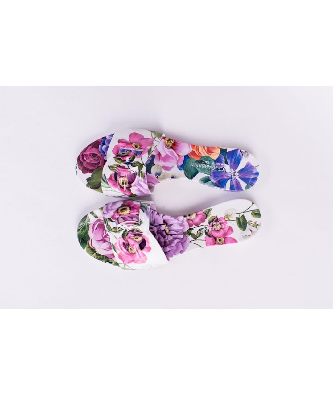 DOLCE&GABBANA Мульти резиновые шлепанцы, фото 4