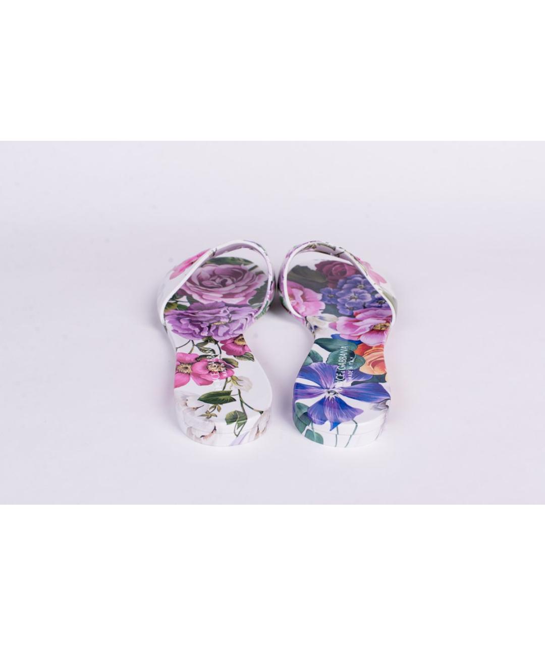DOLCE&GABBANA Мульти резиновые шлепанцы, фото 3
