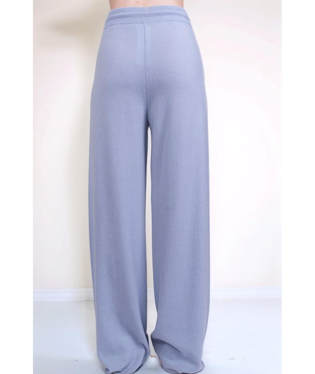 MAX MARA Голубые шерстяные прямые брюки, фото 2