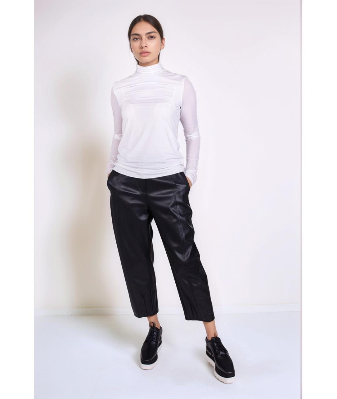 MAX MARA Черные полиэстеровые прямые брюки, фото 4