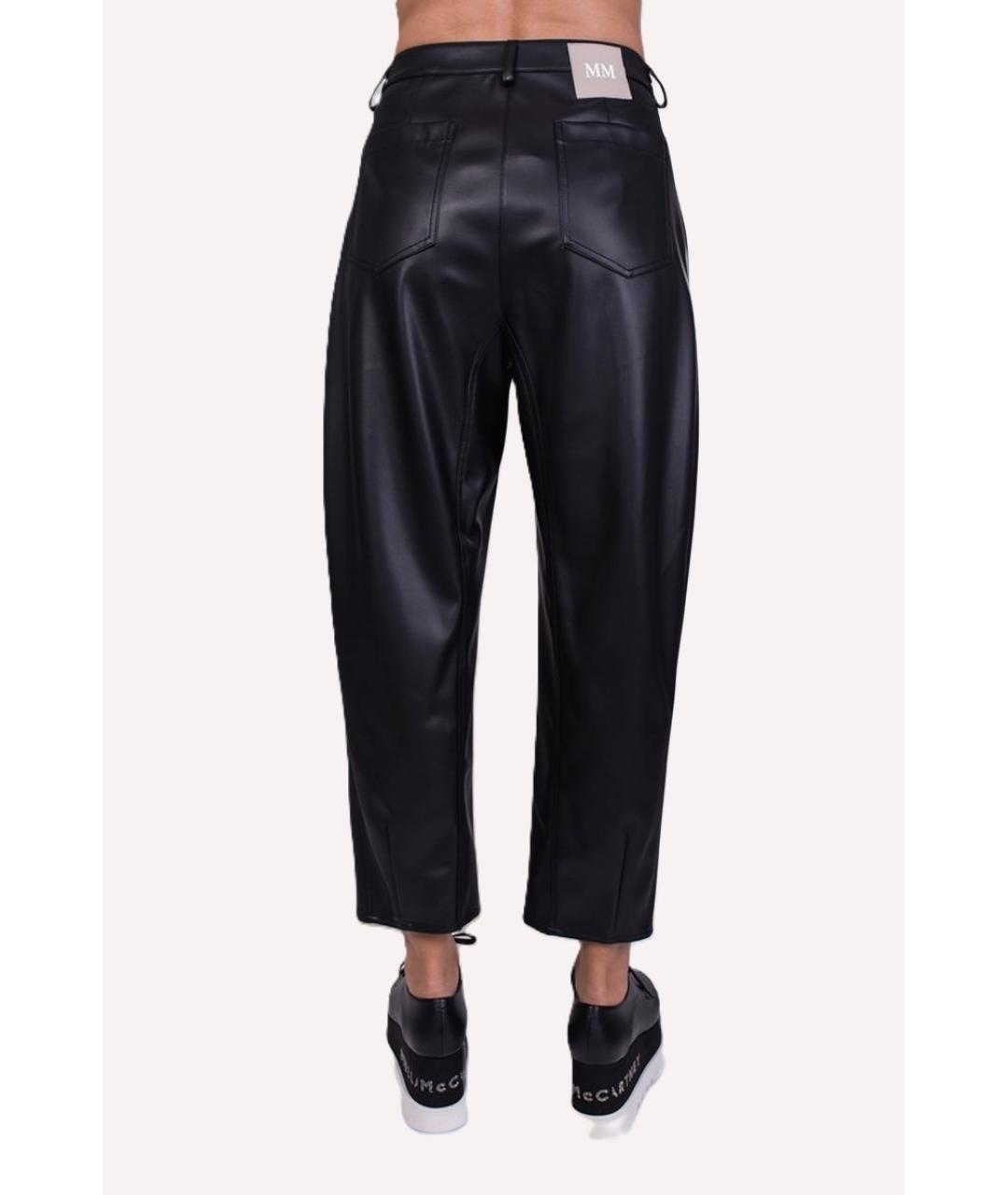 MAX MARA Черные полиэстеровые прямые брюки, фото 2