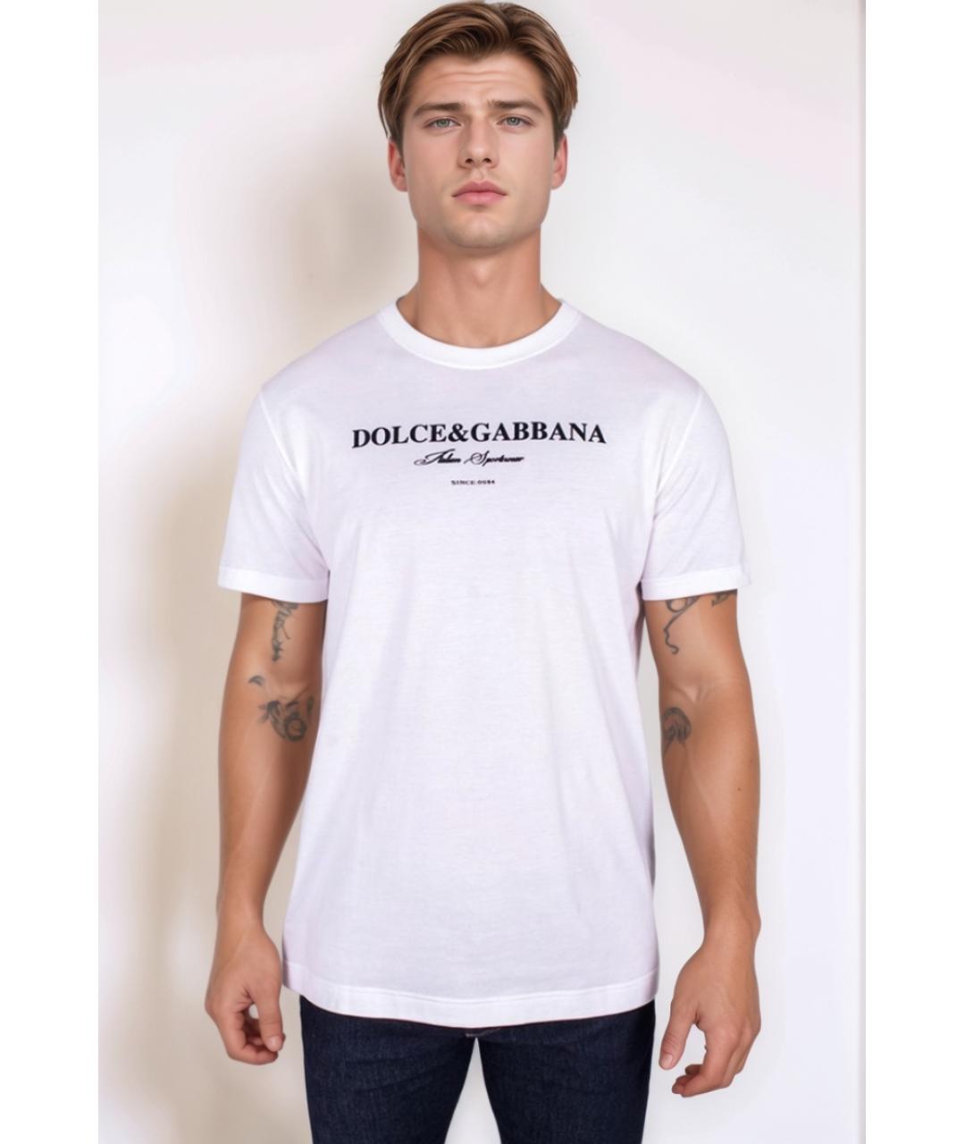 DOLCE&GABBANA Белая хлопковая футболка, фото 2