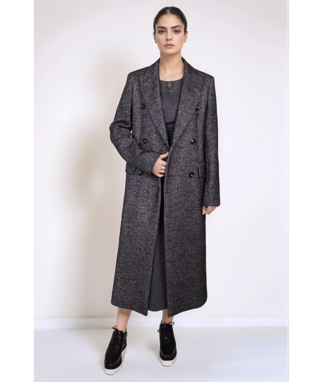 MAX MARA Черное полиэстеровое пальто, фото 4