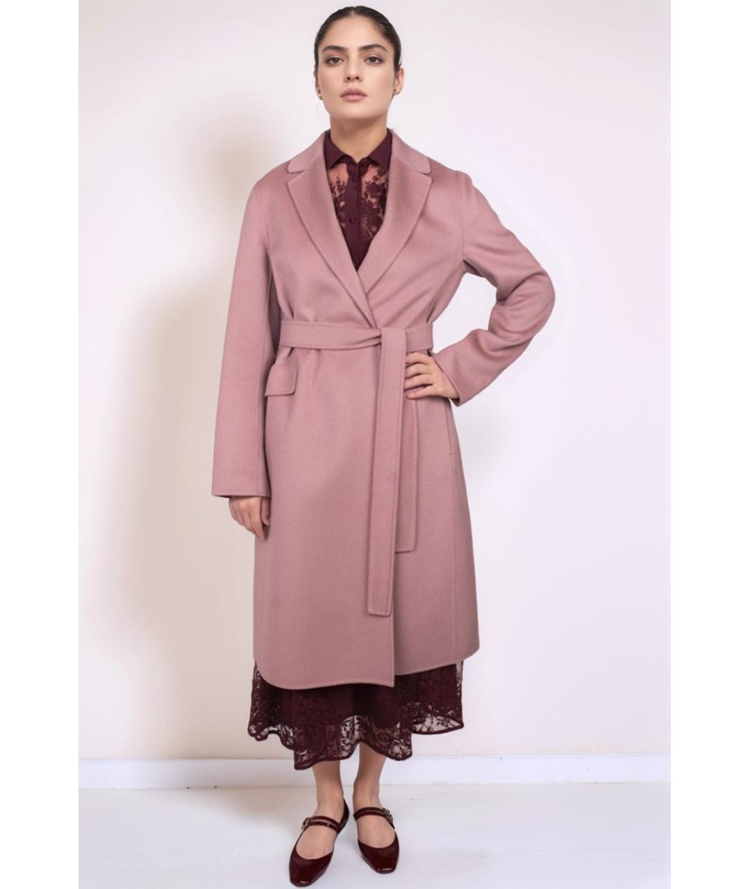 MAX MARA Розовое шерстяное пальто, фото 2