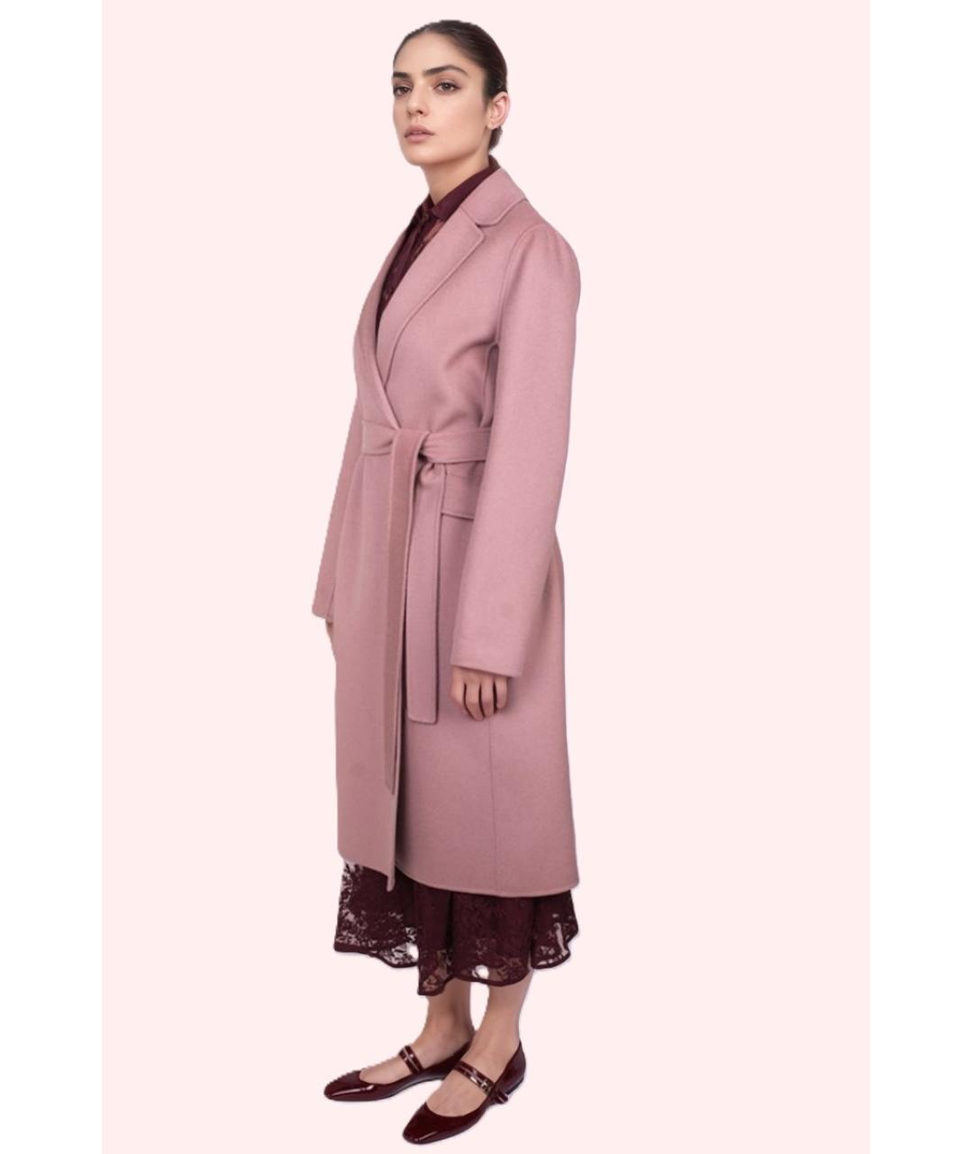MAX MARA Розовое шерстяное пальто, фото 4