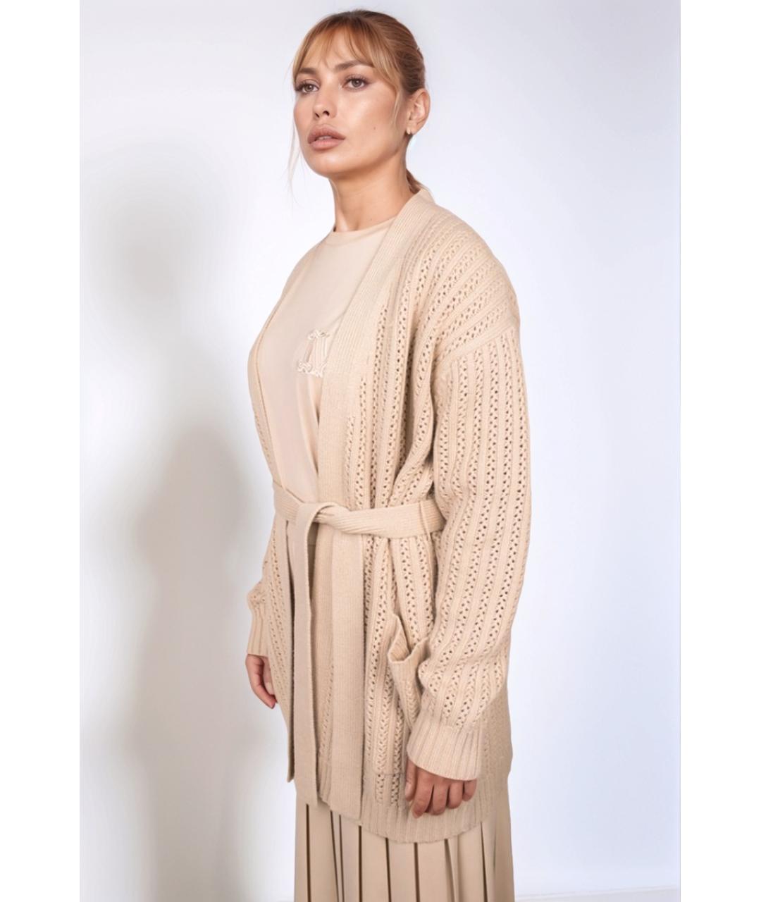 MAX MARA Бежевый шерстяной кардиган, фото 3